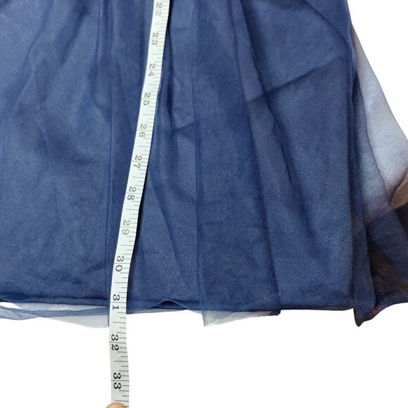 White by Vera Wang Navy Blue Strapless Tulle Mini Dress Bridesmaid Prom Gown 10 - Picture 12 of 12